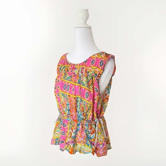 NWT Rachel Zoe Boho Flutter Sleeve Floral Print Top Women's SZ Large NEW Cottage - Picture 4 of 11